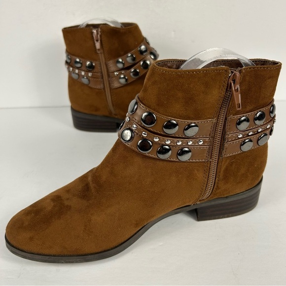Le chateau Brown vegan Suede Ankle Boots with Studded Straps 36 - Picture 4 of 10
